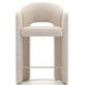 Overlap Ivory Upholstered Counter Height Stool