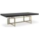 Wish You Were Here Black Marble and Whisper of Gold 60" Rectangular Cocktail Table