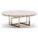 Wish You Were Here Sandstone and Whisper of Gold 48" Round Cocktail Table