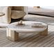 Overlap Latte and Travertine Round Occasional Table Set