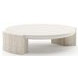 Overlap Latte and Travertine Round Occasional Table Set