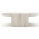 Overlap Latte and Travertine Rectangular Cocktail Table