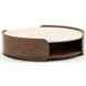 Fleur Porcini and Travertine Round Occasional Table Set