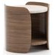Fleur Porcini and Travertine Round Occasional Table Set