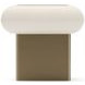 Seta Ivory Craze and Brushed Gold Square Glass Top Side Table
