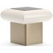 Seta Ivory Craze and Brushed Gold Square Glass Top Occasional Table Set