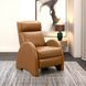 Clair Pretty G Yellow Brown Leather Push Thru The Arms Recliner