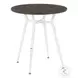 Clara Vintage White Metal And Espresso Bamboo Round Dinette Table