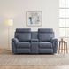 Clifton Blue Double Glider Reclining Loveseat With Center Console