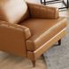 Ada Cognac Brown Leather Upholstered Lounge Chair