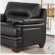 Calizor Black Top Grain Leather Living Room Set