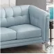 Elric Spa Blue Top Grain Leather Sofa