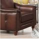 Bexley Caramel Leather Upholstered Accent Chair with Nailhead Trim
