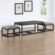 Yukon Brown Rectangular Nesting Coffee Table with 2 Stools