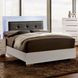 Clementine Glossy White King Upholstered Panel Bed
