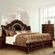Flandreau Brown Cherry and Espresso King Upholstered Sleigh Bed