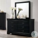 Louis Philippe Black 38" Mirror