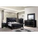 Bellanova Black Queen Upholstered Panel Bed with LED Light