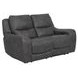 Demetrius Dark Gray Power Reclining Loveseat with USB Charging