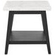 Vida White and Black Marble Top Square End Table