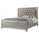 B0846J Silver Upholstered King Panel Bed