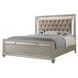 B0846J Silver Upholstered King Panel Bed