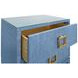 Cole Blue Dyed Rectangular 2 Drawer Glass Top Side Table