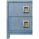 Cole Blue Dyed Rectangular 2 Drawer Glass Top Side Table