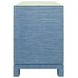 Cole Blue Dyed Rectangular 2 Drawer Glass Top Side Table
