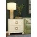 Cole White Rectangular 2 Drawer Glass Top Side Table