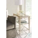 Social Connections Taupe Silver Leaf 18" Side Table