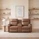 Contour Cocoa 74" Power Reclining Console Loveseat with Power Headrest and USB Charging