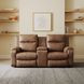 Contour Cocoa 74" Power Reclining Console Loveseat with Power Headrest and USB Charging