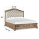 Marisol Fawn and Cream California King Leather Upholstered Storage Sleigh Bed