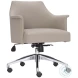 Tiemann Beige And Polished Stainless Steel Office Chair