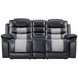 Nikko Black 74" Loveseat with Dual Recliner and Nailhead Trim