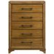 Talcott Warm Honey Brown Upholstered Storage Platform Bedroom Set with LED