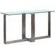 Whitehall Aged Pewter and Chrome Pucks Rectangular Glass Top Sofa Table