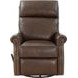 Crews Ashford Walnut Leather Swivel Glider Recliner with Nailhead Trim