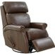 Crews Ashford Walnut Leather Swivel Glider Recliner with Nailhead Trim