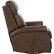 Crews Ashford Walnut Leather Swivel Glider Recliner with Nailhead Trim
