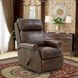 Crews Ashford Walnut Leather Swivel Glider Recliner with Nailhead Trim