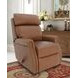 Crews Dobbs Saddle Leather Swivel Glider Recliner with Nailhead Trim