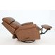 Crews Dobbs Saddle Leather Swivel Glider Recliner with Nailhead Trim