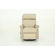 Crews Cashmere Stone Leather Swivel Glider Recliner with Nailhead Trim