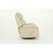 Crews Cashmere Stone Leather Swivel Glider Recliner with Nailhead Trim