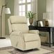 Crews Cashmere Stone Leather Swivel Glider Recliner with Nailhead Trim