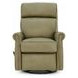 Crews Oasis Olive Leather Swivel Glider Recliner with Nailhead Trim