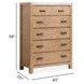 Foxrun Hollow Sierra Brown and White 5 Drawer Marble Top Chest