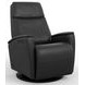 Relax Crown Black Leather Large Glider Power Recliner with Magnetic Charger